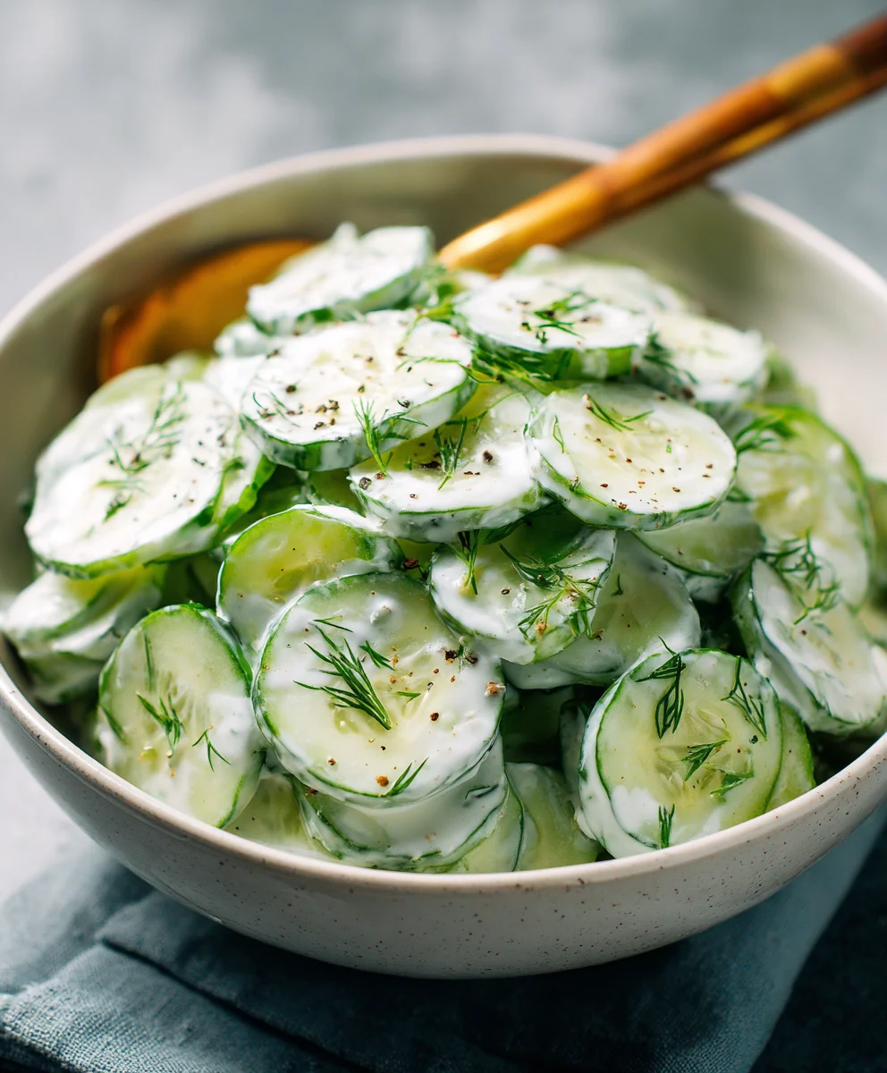 Creamy Cucumber Salad- Refreshing & Easy Recipe