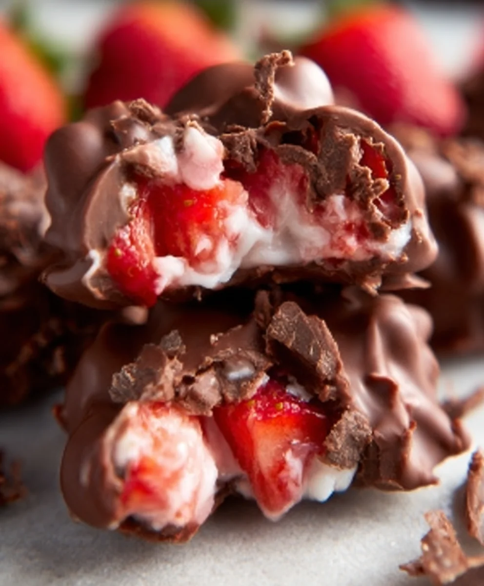 Chocolate Strawberry Yogurt Clusters - Easy Healthy Treat