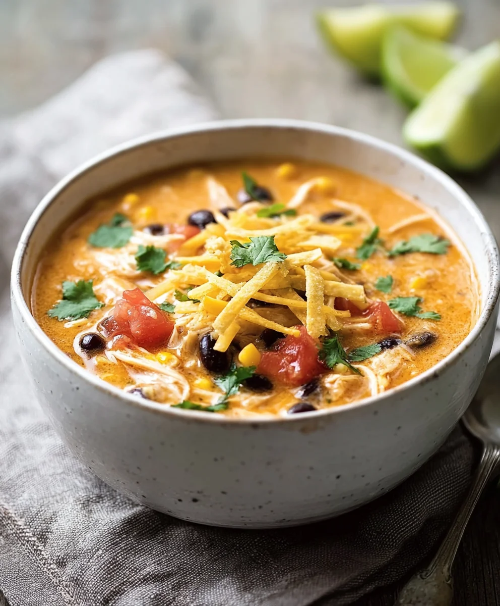 Easy Creamy Chicken Enchilada Soup - Quick Comfort Food