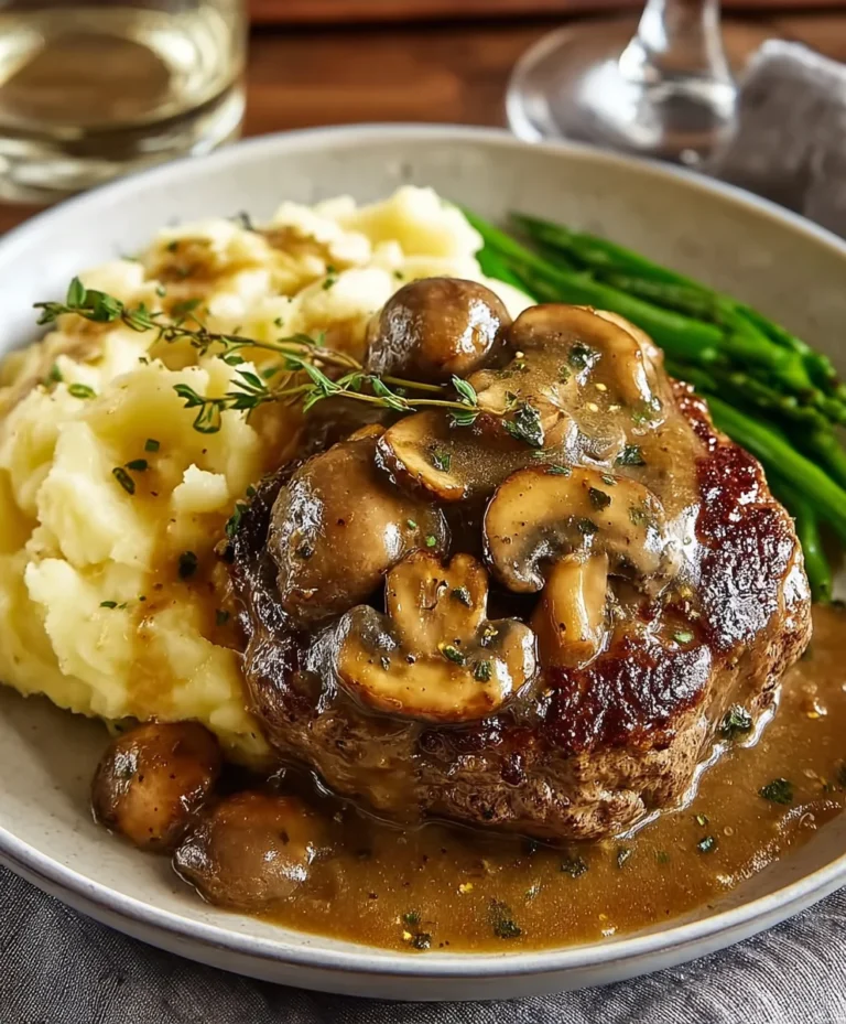 Bobby Flay’s Beef Salisbury Steak Mushroom Gravy