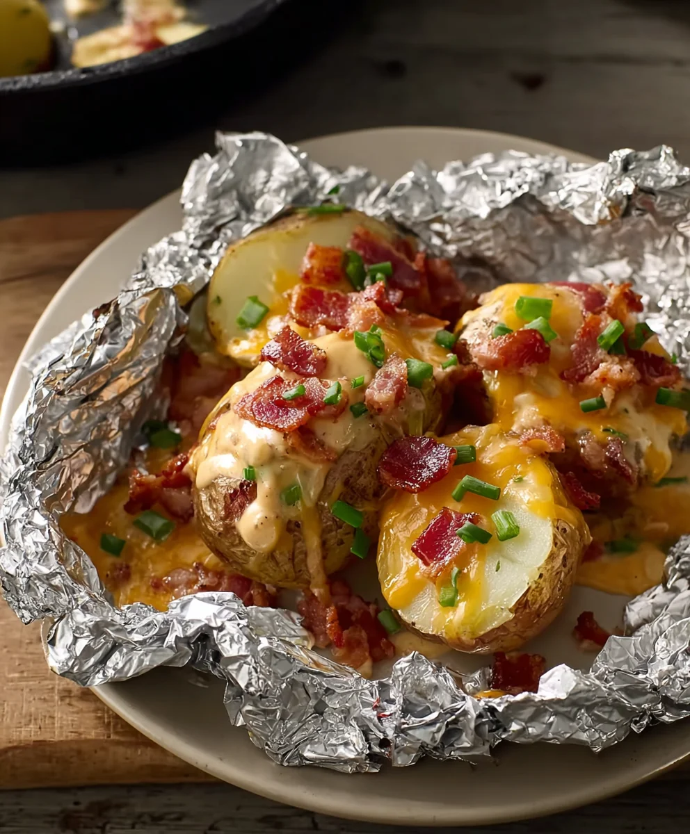 Cheesy Beef Beef Bacon Ranch Potatoes Foil Packets