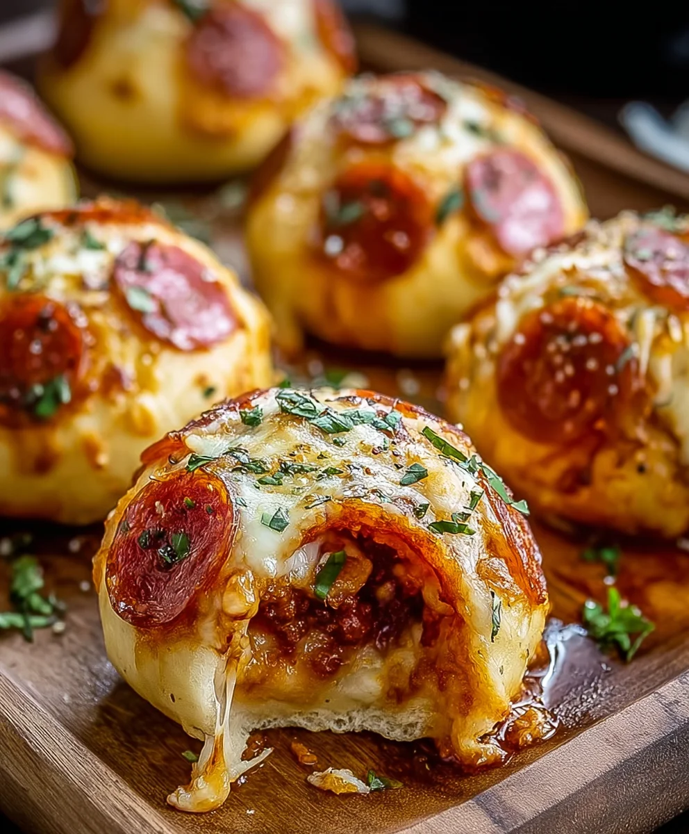 Cheesy Beef Beef Pepperoni Pizza Bombs Delicious Recipe