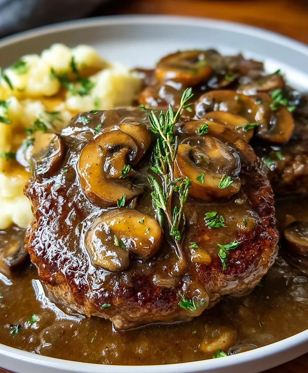 Bobby Flay's Beef Salisbury Steak Mushroom Gravy