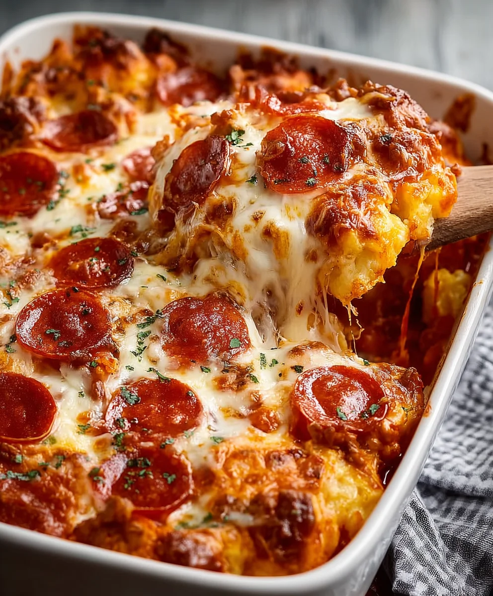 Bubble Up Pizza Casserole- Easy Weeknight Dinner