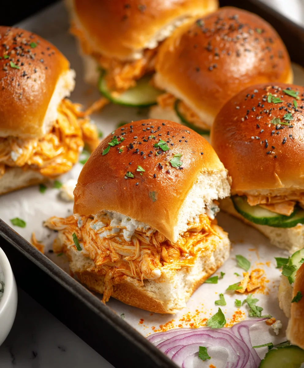 Spicy Buffalo Chicken Sliders - Easy Game Day Appetizer