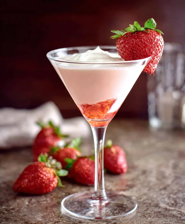 Strawberry Shortcake Martini – Non-Non-Non-Alcoholic Alternativeic Dessert Drink