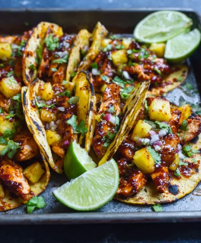 Easy One Pan Chicken Pineapple Tacos Recipe