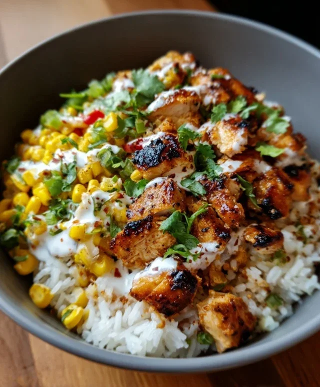 Street Corn Chicken Rice Bowl