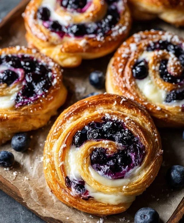 Swirled Blueberry Cream Cheese Danish