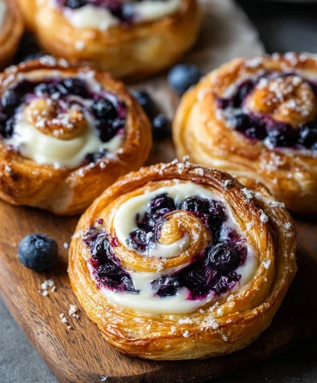 Swirled Blueberry Cream Cheese Danish