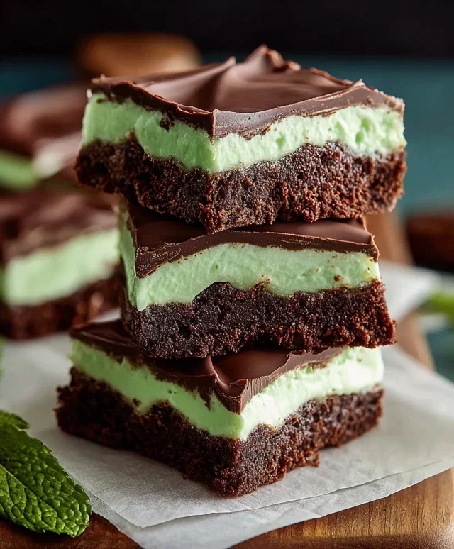 Triple-layer chocolate mint squares
