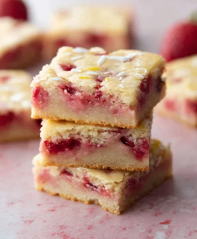 Strawberry Lemon Blondies