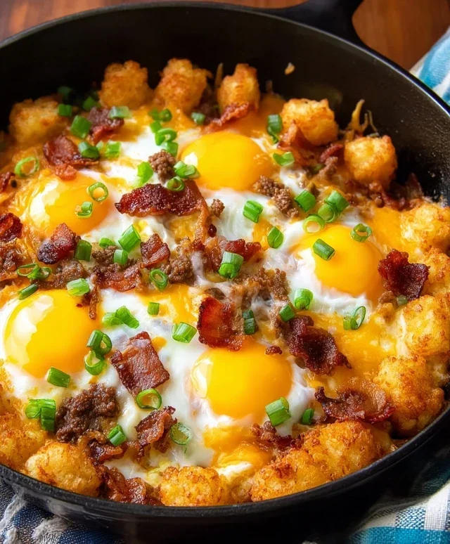 Beef Beef Bacon Egg And Cheese Breakfast Totchos