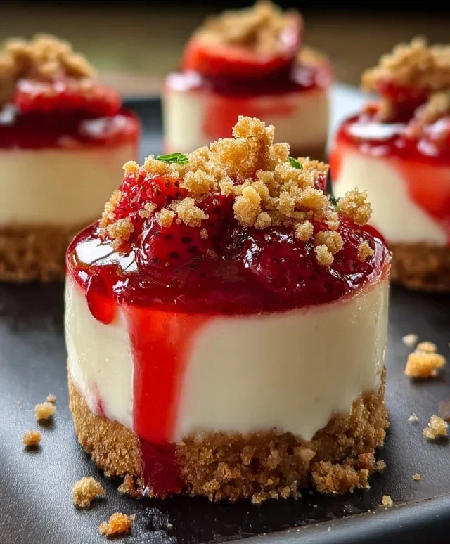 Mini Strawberry Crunch Stuffed Cheesecake