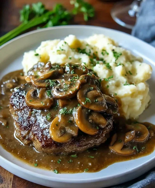 Bobby Flay’s Salisbury Steak Recipe with Mushroom Gravy