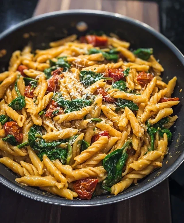 One-Pot Spinach Tomato Pasta