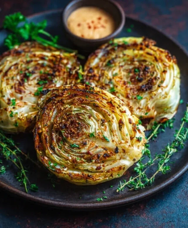 Oven Roasted Garlic Cabbage Steaks