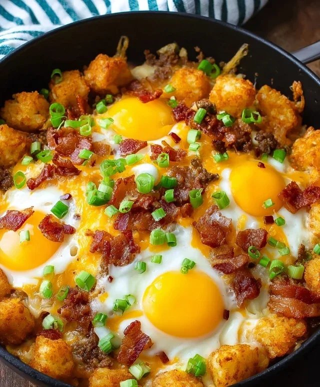 Beef Beef Bacon Egg And Cheese Breakfast Totchos