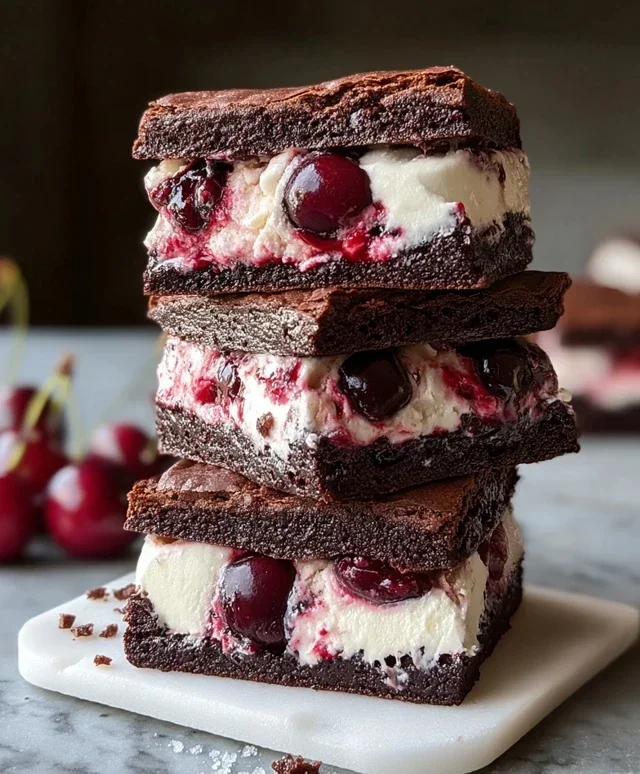 Cherry Brownie Ice Cream Sandwiches
