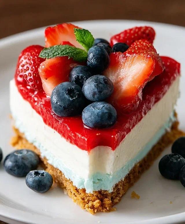No Bake Patriotic Cheesecake