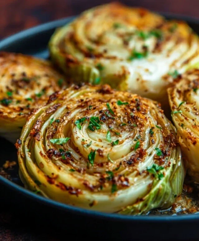 Oven Roasted Garlic Cabbage Steaks