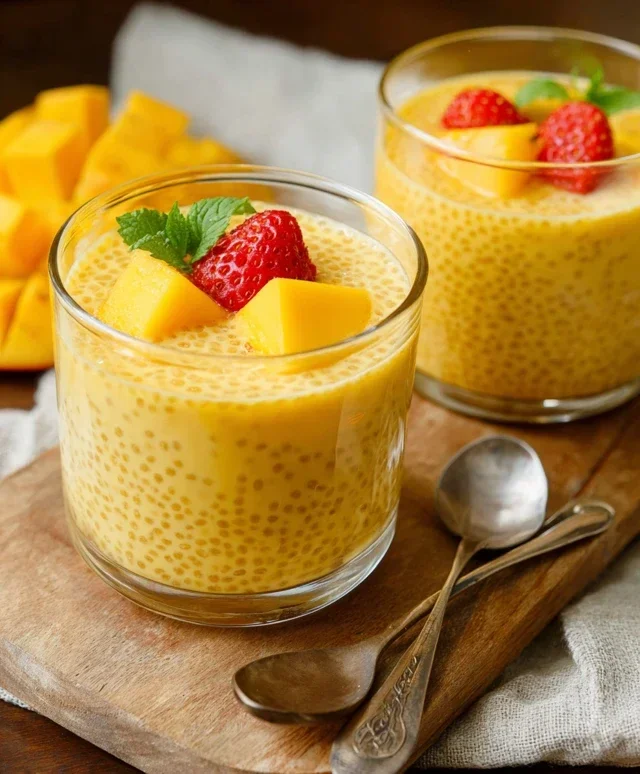 Mango Tapioca Pudding (Mango Sago)