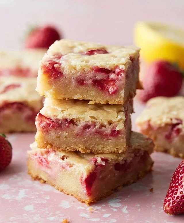 Strawberry Lemon Blondies