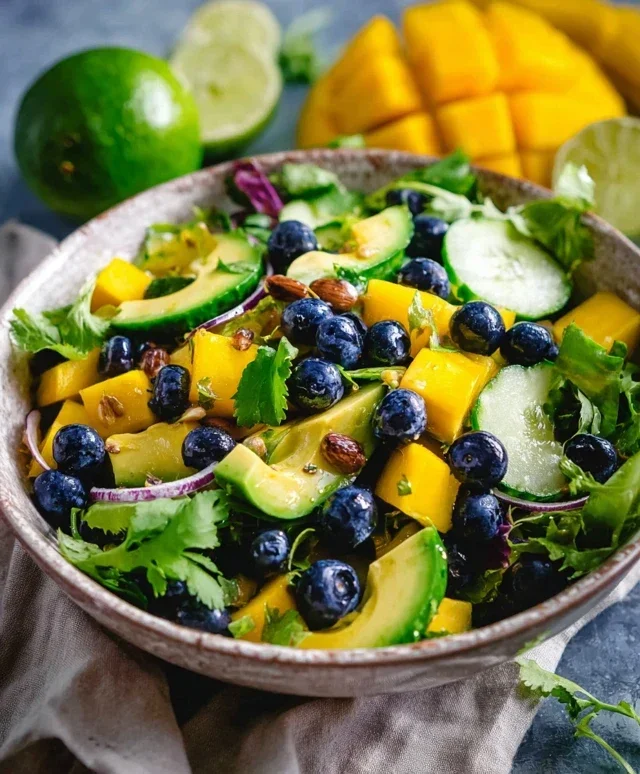Mango Cucumber Salad with Blueberry and Avocado