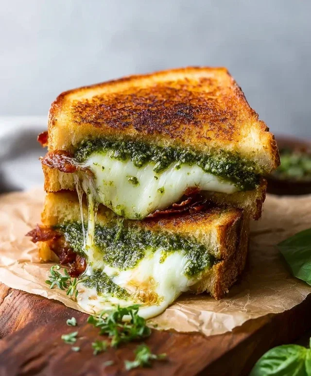 Sourdough Pesto Grilled Cheese