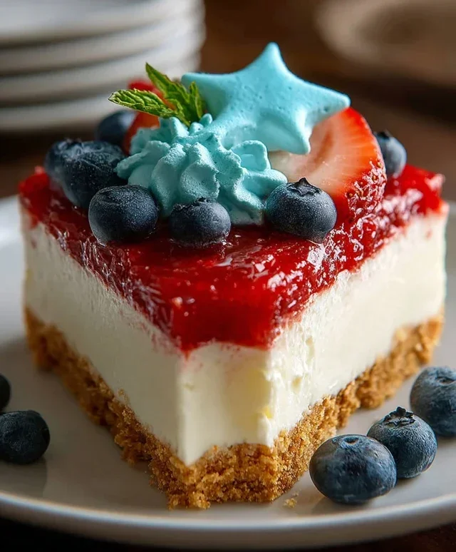 No Bake Patriotic Cheesecake