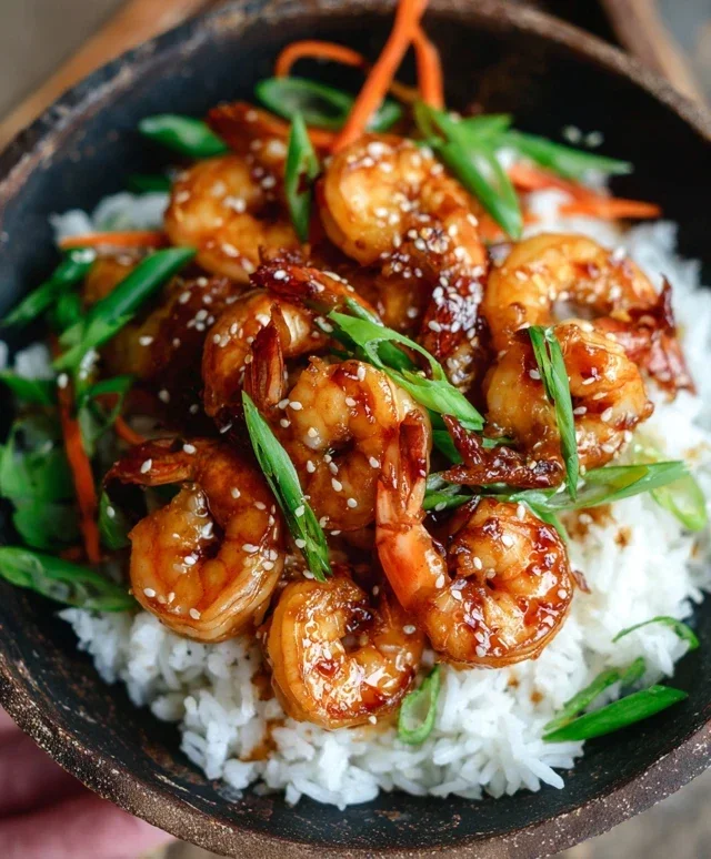Honey Garlic Shrimp Bowls