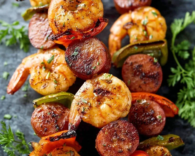 Sausage and Shrimp Kabobs