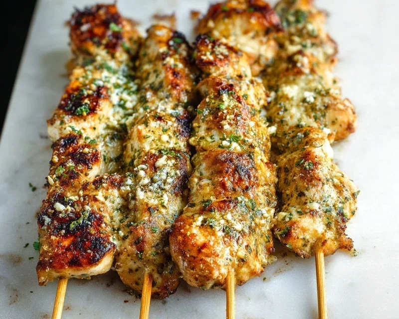 Garlic Parmesan Chicken Skewers