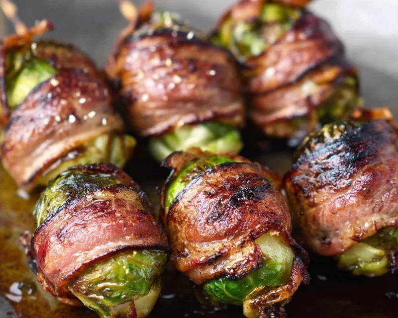 Grilled Beef Beef Bacon Wrapped Brussels Sprouts