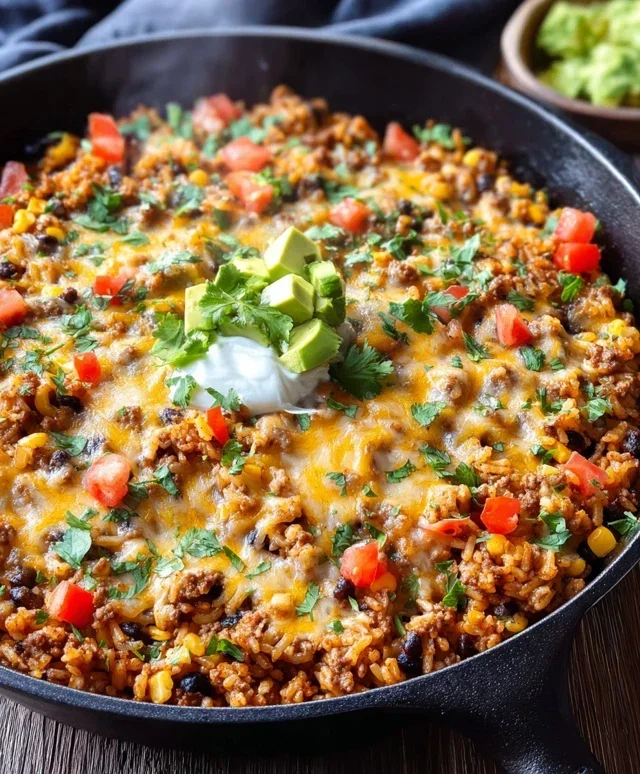 Cheesy Taco Rice Skillet