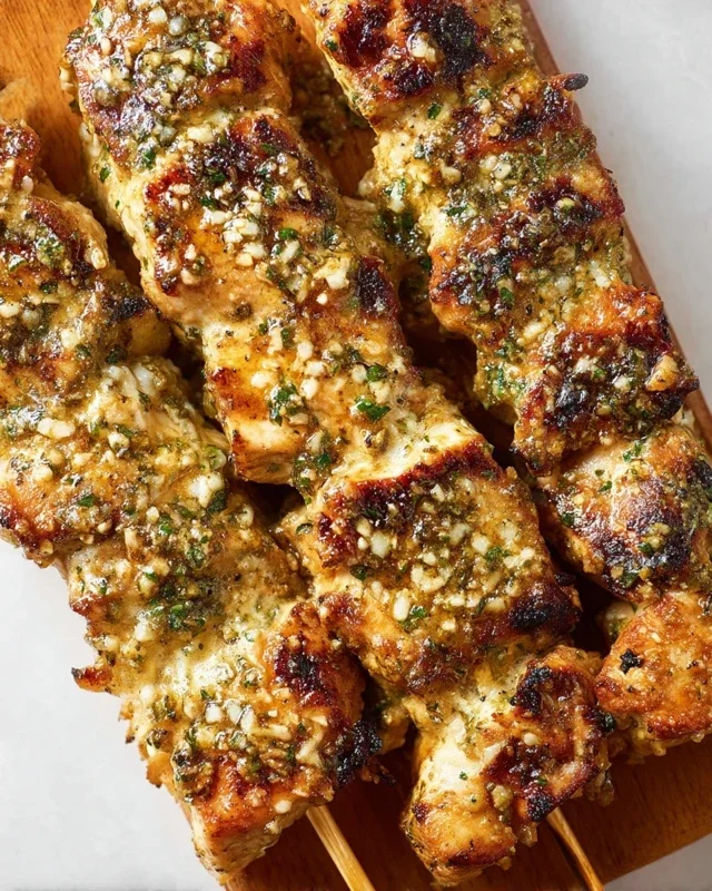Garlic Parmesan Chicken Skewers