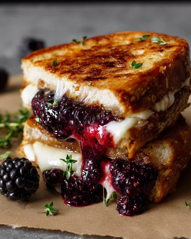Blackberry Balsamic and Brie Grilled Cheese