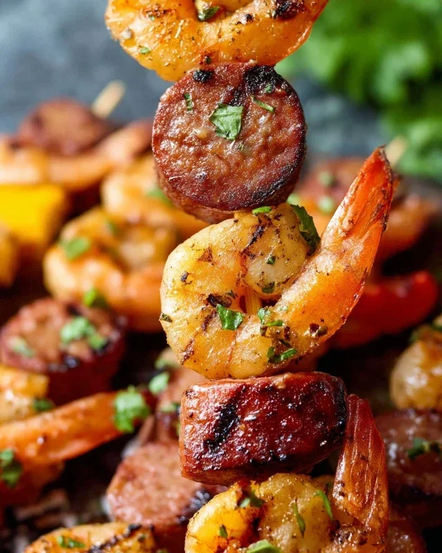 Sausage and Shrimp Kabobs