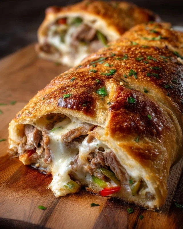 Philly Cheesesteak Stromboli