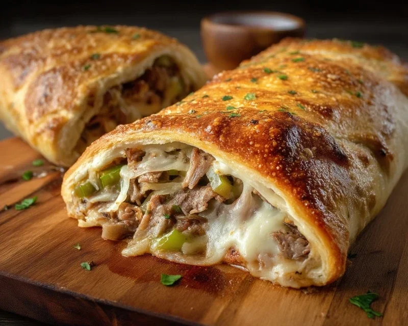 Philly Cheesesteak Stromboli