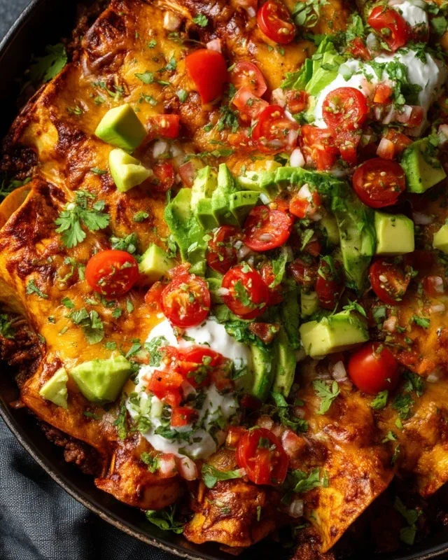 Beef Skillet Enchiladas