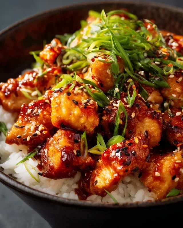 Spicy Honey-Gin Extract Extractger Chicken Bowls with Yum Yum Sauce