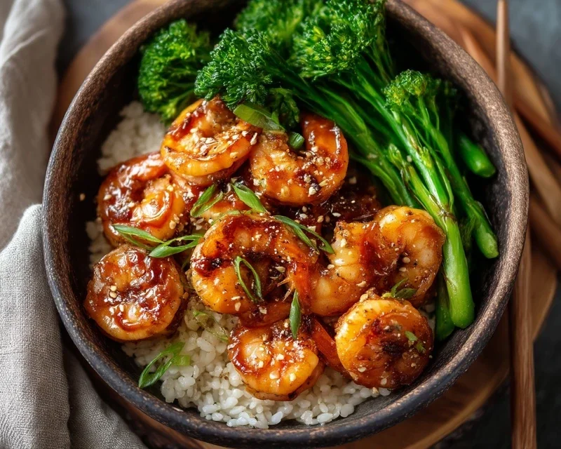Honey Garlic Shrimp Bowls