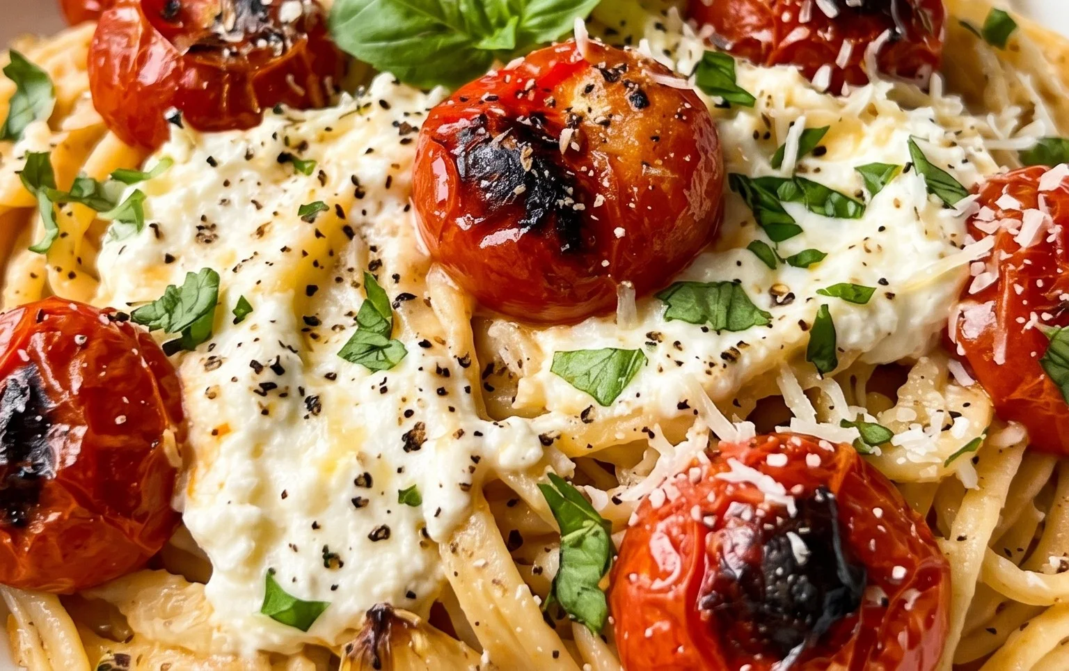 Roasted Tomato and Garlic Ricotta Pasta