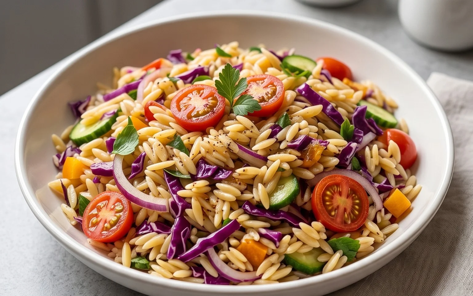 Rainbow Orzo Salad