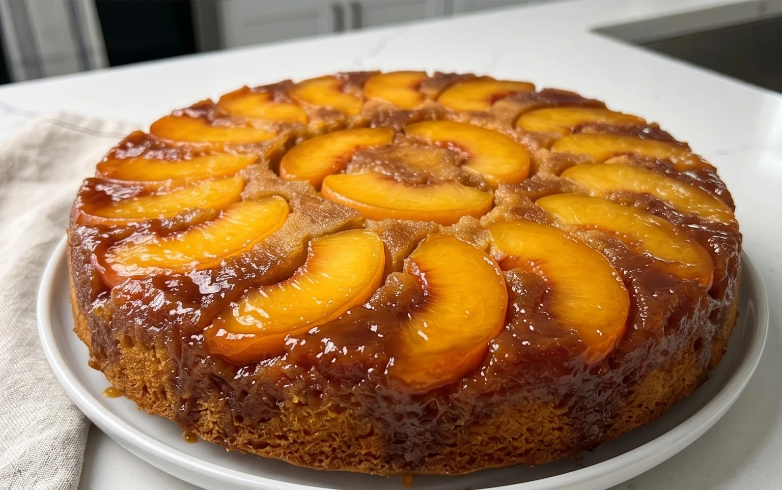 Peach Upside-Down Cake Recipe