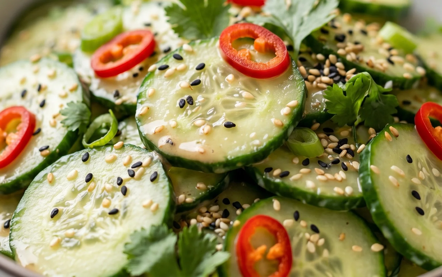 Creamy Asian Cucumber Salad Bowl