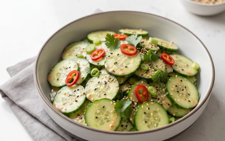 Creamy Asian Cucumber Salad Bowl