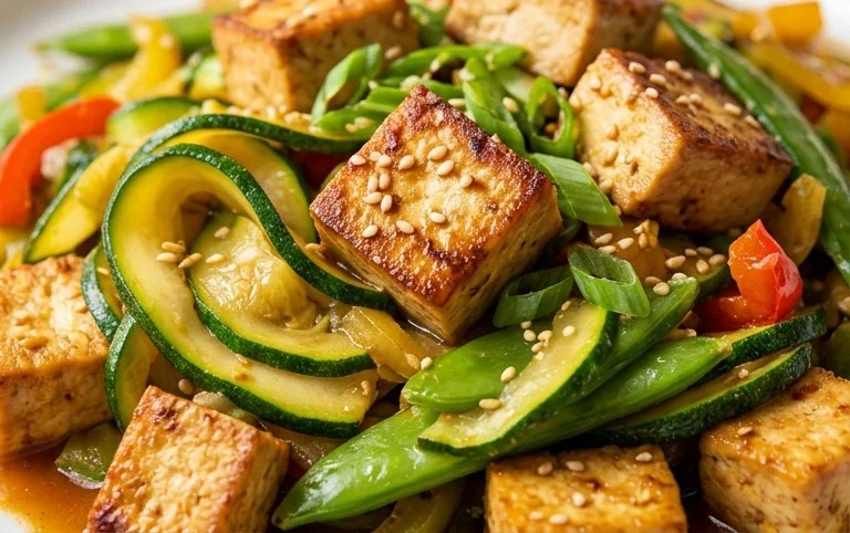 Zucchini Stir Fry With Tofu (Vegan)