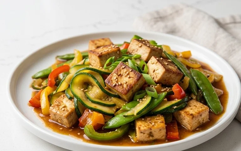 Zucchini Stir Fry With Tofu (Vegan)